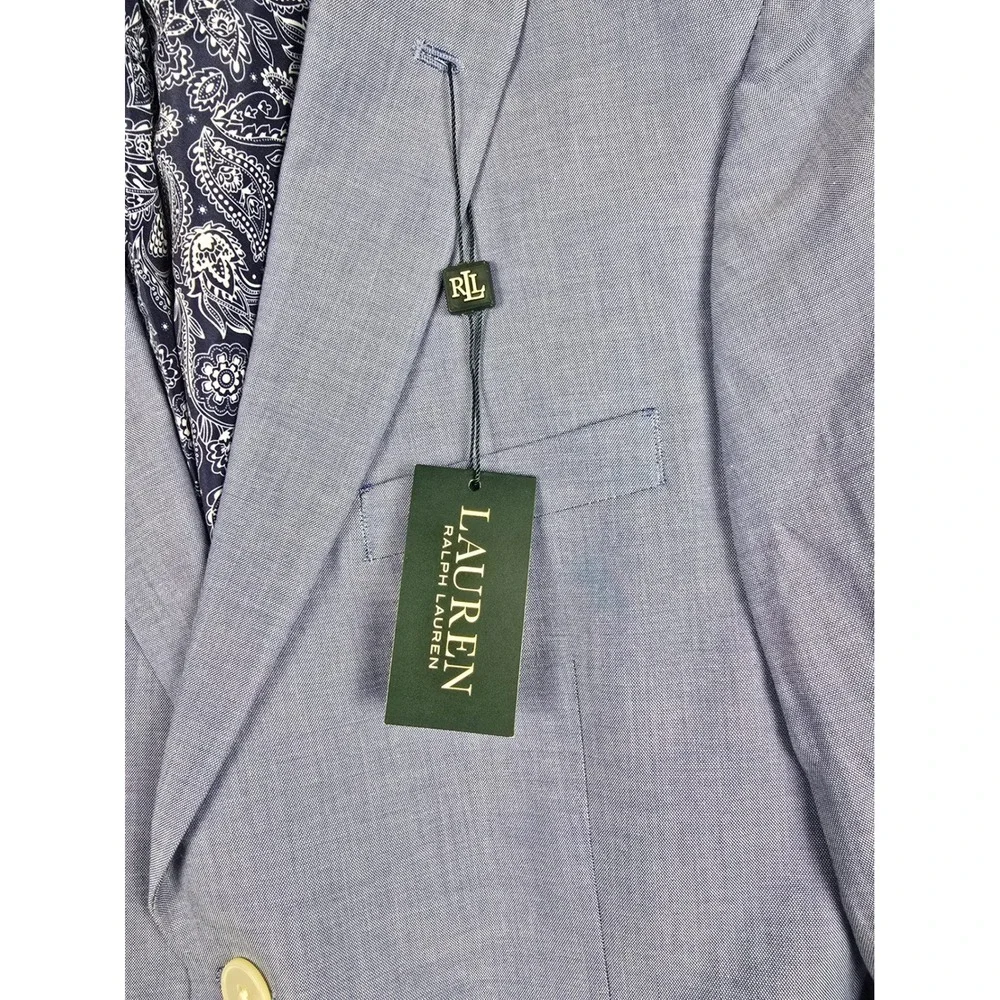 Lauren Ralph Lauren Sport Coat Kids Youth 16R Light Blue Paisley Lining *Read